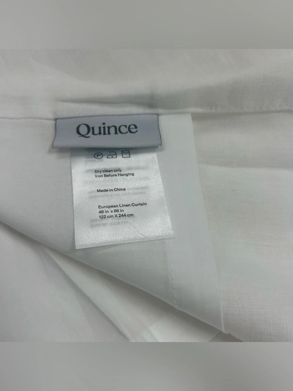 NWT QUINCE Set Of 2 48x96 European Linen Curtains Light Filtering White 8730
